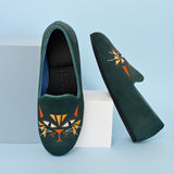 Katniss Green Suede Loafers - Best Home Shoes - Suede Loafers | Hums